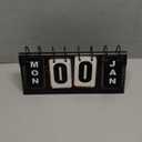 Metal Desk Calendar Standing Flip, Desktop Perpetual Flip Calendar with Large Display, Farmhouse Vintage Daily Flip Calendar for Home Office Decor, Reusable Yearly