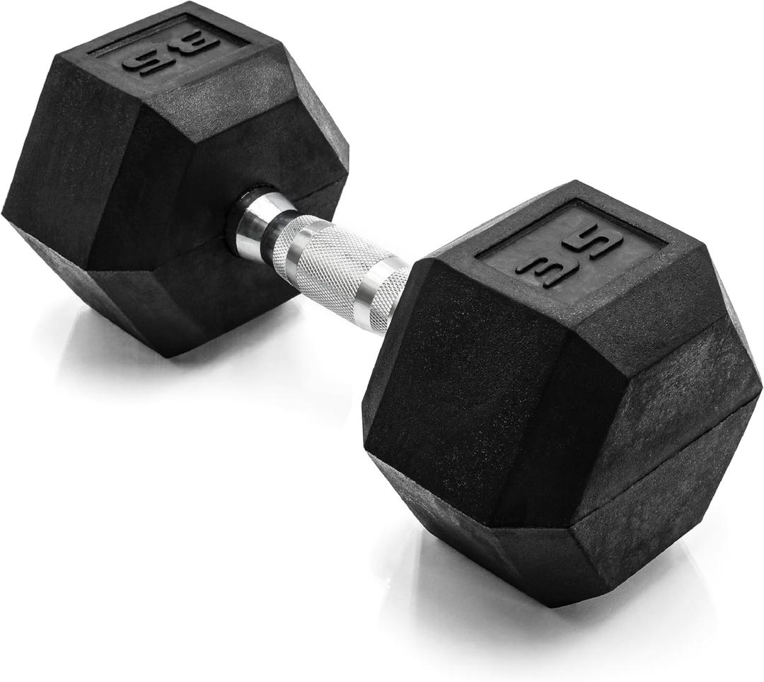 CAP Barbell 35 LB Coated Hex Dumbbell Weight, New Edition
