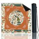 Orange Chinoiserie Peacock Mahjong Mat 32.4×32.4 Inch,Waterproof Anti-Slip Foldable Design,Mahjong Rules Table Mat for Poker,Cards,Board Games & Tile Games,and Carrying Bag
