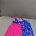 MODLILY Tropical Print Tankini Swimsuits for Women, Modest Two Piece Bathing Suits, Tank Top with Pocket Board Shorts XL