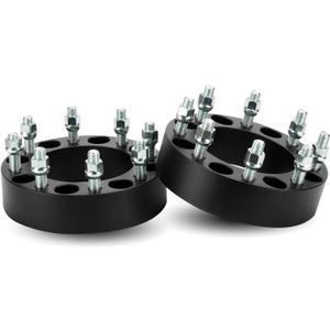 2pcs 8x170 2inch (50.8mm) Wheel Spacers with M14x1.5 Studs 125mm Bore for 2003-2005 Ford Excursion, 2003-2009 F-250 F-350, 2003-2022 Ford F-250 F-350 Super Duty, 8 Lugs Wheel Adapters, Not Hubcentric