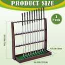 Lenwen Golf Putter Stand Wooden Display Rack Golf Club Holder Stand Floor Display Rack Club Organizer for Storage Sports Indoor Home Office Simulator, Hold 13 Clubs 30 Balls Storage