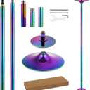 Dance Pole Set -Premium Height Adjustable 7.38-8.85ft Portable 45mm Diameter 360Spinning Dancing Pole for Home,200KGS Capacity, Drill-Free Installation with Floor-to-Ceiling Stability (Colorful)