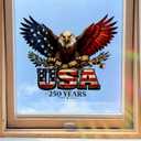 lndependence Day Decor 4th of July Window Clings with 250th Anniversary Eagle Design Patriotic Window Clings for Memorial Day Decor