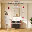 Keonjinn Brushed Nickel Bathroom Mirrors 24" x 32", Silver Metal Framed Mirror, HD Tempered Glass with Beveled Edge, Shatterproof, Lightweight, Modern Vanity Mirror for Decor, Vertical/Horizontal