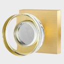 Passage Crystal Door Knobs Interior Glass Door Knob for Closet and Hallway, Brushed Gold Square Door Knobs, Modern Satin Brass Door Handles 2 Piece