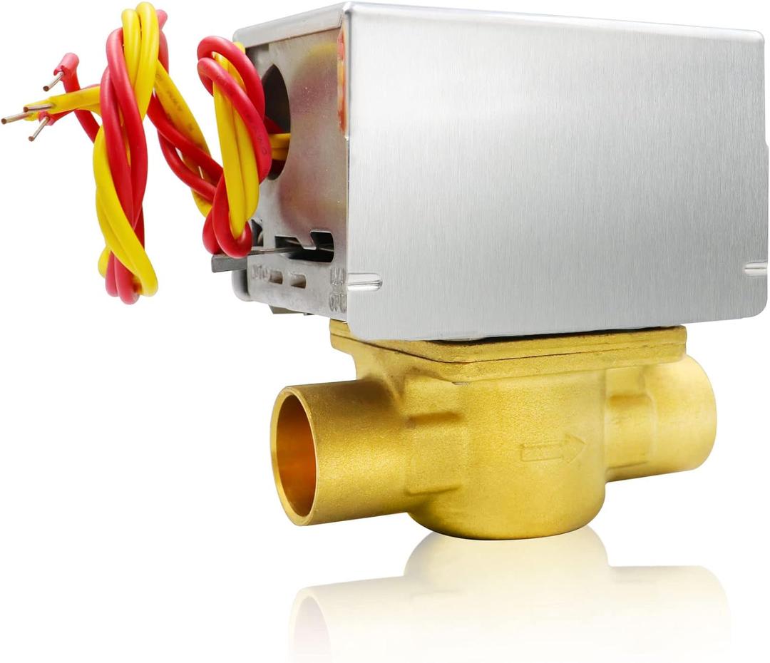 For Honeywell GID-661677 V8043E1012 Zone Valve, 3/4" Sweat Zone Valve, 2-Way 4-Wire Normally Closed 24V 50/60Hz 18"Leads V8043e1012