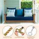 Seenelling 4 Pack Porch Swing Rope Kit Swing Bed Straps Holds 800 Lbs Adjustable Polypropylene Rope Heavy Duty Carabiners for Porch Garden Playground (118 Inches,10ft)