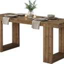 LITTLE TREE Solid Wood Dining Table, 61.8” Dining Table for 4-6 People, Rectangular Wood Kitchen Table, Farmhouse Dinner Table with U-Shaped Legs for Kitchen, Dining Room, Kitchen, Rustic Brown