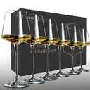 coccot Wine Glasses Set of 6,Crystal White Wine Glasses,Red Wine Glass Set, Wine Glasses Long stem,Clear LeadFree Premium Blown Glassware (18.5oz,6 pack)