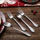 KEAWELL Pearl Edge 4-Piece Premium Fork Set, 18/10 Stainless Steel, Fine Silverware with Mirror Finish, Dishwasher Safe (4, 8" Dinner Forks)