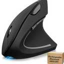 TECKNET Ergonomic Mouse Rechargeable Bluetooth  4800 DPI Vertical Mice 6 Adjustable Levels, Wireless Optical Carpal Tunnel Mouse Right Hand, Multi Device for Laptop, PC, Computer, MacBook  Black