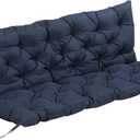 61"x44" Tufted Bench Cushion Replacement for Swing Chair Dark Blue 3-Seater, for Outdoor Furniture, Patio Sofa/Couch, Overstuffed, Includes Backrest
