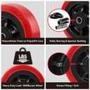 6" x 2" Heavy Duty Caster Wheels, 1/2" Bore Axle Non-Marking Polyurethane Wheel with Roller Bearing, Set of 2 Replacement Wheels with 2000 lbs Capacity (2 Pack)