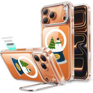 ESR for iPhone 17 Pro Max Case with Stand, Camera Control Cover Compatible with MagSafe, Military-Grade Drop Protection Magnetic Phone Case, Scratch-Resistant Back Cover,Christmas Globe