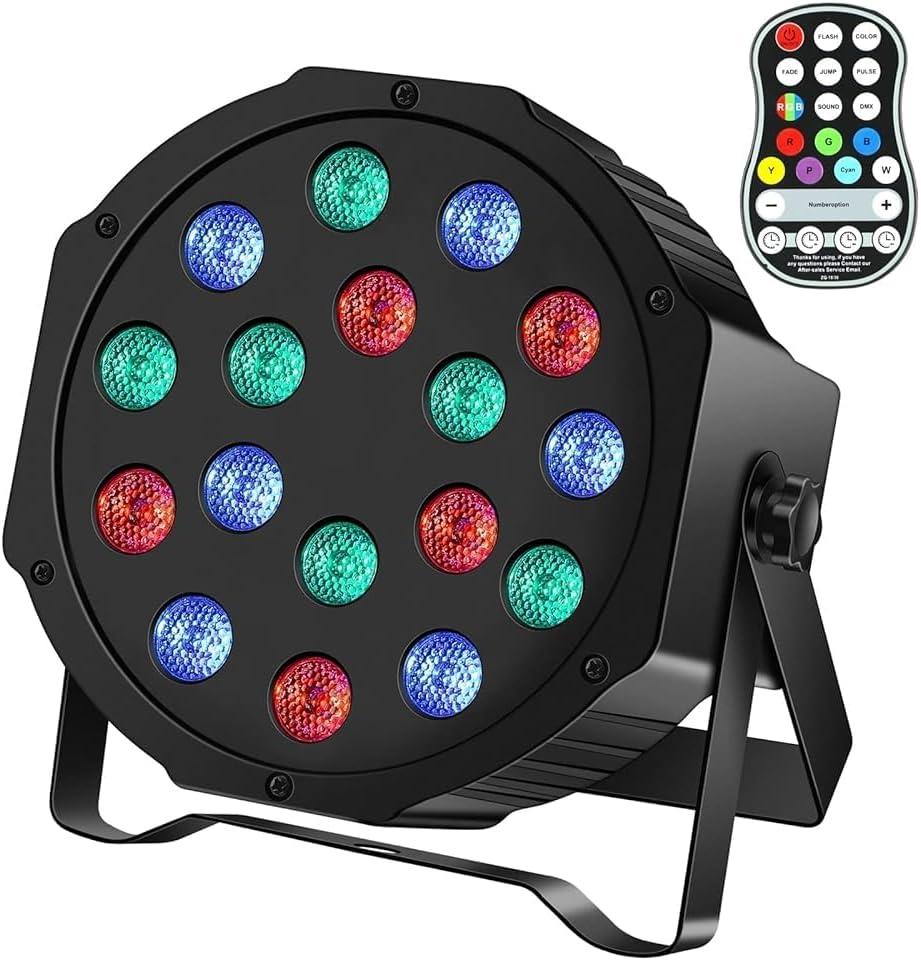 U`King 36W Wireless Uplights, 18 LED RGB Stage Lights, DMX512 & Sound-Activated Rechargeable Par Lights, LED Par Can for Party Event Wedding Show