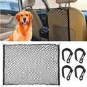 Dog Net for Car, 47.2x35.4 Inch Dual Layer Dog Car Net Barrier Pet Barrier Car Divider Back Seat Net for Most Cars Suvs and Trucks Driving Safely (Black)