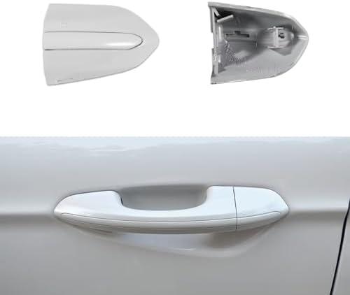 CZShiYue Car Front Left Exterior Door Handle Lock Cover fits for Ford Fusion 2013 2014 2015 2016 2017 2018 2019 2020 DS7Z 54218A15-DC Door Handle Lock Bezel Cover Cap Elegant White