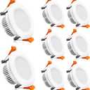 2 Inch LED Downlight, Recessed Lighting Dimmable Ceiling Light, 3W, 3000K Warm White, CRI80 with LED Driver(35W Halogen Equivalent), Pack of 8