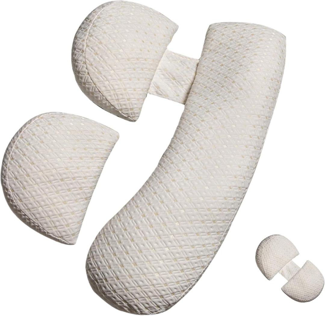 Pregnancy Pillow for Pregnant Women, Soft Maternity Pillow with Detachable & Adjustable, Pillow with Pillow Cover - Support for Back, HIPS, Legs (Yellow)