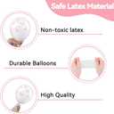 2 x Pink Bow Balloons,12 Inch Light Pink Clear White Bow Balloon for Girls Women Wedding Birthday Engagement Baby Shower Party Decorations, 30PC