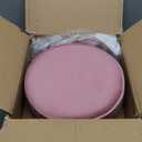 Velvet Round Footrest Ottoman, Makeup Vanity Stool Side Table, Velvet Dressing Table Seat, Pouf Couch Stool, Golden Steel Legs, Pink