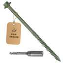 40PCS Timber Screws #14 X 10 Inch Heavy-Duty Green Coated, Exterior Lag Structural Wood Screws for Landscaping, Construction, Beams & Pole Barns, 1500-Hour Salt Spray Tested, Includes Hex Socket