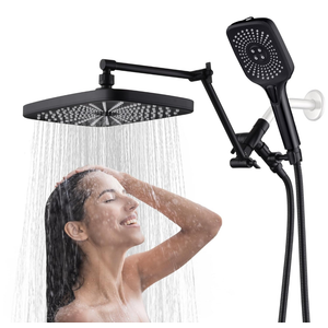 Shower Head with Handheld,12 Inch Rain/Rainfall Shower Head Combo High Pressure With 4 Function Handheld shower head, 3-Way Diverter, 2-stage Extension Arm and 71’’ Hose