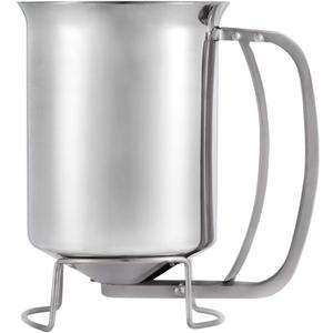 800ml Stainless Steel Pancake Batter Dispenser - Great for Baking, Cupcakes, Muffins - Cooking Crepes, Waffles- Easyflow Spout -Measuring Gauge in Mls and cups