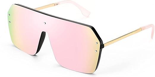 Classic Siamese One Piece Sunglasses Nice Rimless Stylish Retro Design for Women Men 