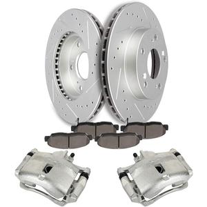 SCITOO Front Brake Kit [4] Brake Pads [2] Brake Rotors [2] Brake Disc Calipers w/Bracket Compatible With 1997-2000 for Acura for EL,1996-2011 for Honda for Civic