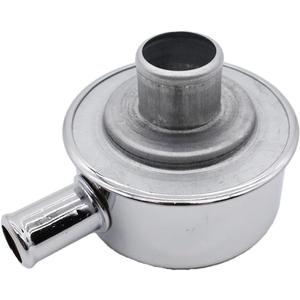 Chrome Round Push In Style Valve Cover Breather with Vent Tube Compatible for 1-1/4" Hole Valve Cover