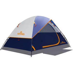 ASFANES Sundome Camping Tent with Rainfly, 4 Person Tent Sets Up in 10 Mins, Weatherproof Shelter for Camping, Festivals, Backyard, Sleepovers, & More, 4 People