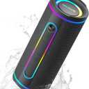 MLOVE E80 Speakers Bluetooth Wireless, Portable Bluetooth Speaker with Aux Input, Micro SD Card Slot, Bass Up, TWS, RGB Lights, IPX7 Waterproof, BT5.4 for Outdoor, Car Music, Beach, Gifts, 30W, Black