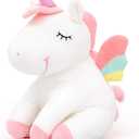Lazada Unicorn Stuffed Animal Plush Toys Girls Gifts with Rainbow Wings White 12 Inches (A01 Sitting Posture White)