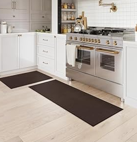 LEEVAN Non Slip Kitchen Runner, Washable Mat, Anti Fatigue Rug for Kitchen Floor and Hallways (Beige, 31''x71'') (2'7" x 5'11" (Rectangular))
