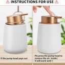 Soap Dispenser Ceramic with Easy-to-Press Pump Hand Lotion Liquid Dispenser for Shampoo Bathroom Kitchen 12 oz