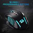 Redragon M913 MAX Wireless Gaming Mouse, 26000 DPI MMO Optical Mouse with 16 Programmable Buttons, BT & 2.4G Wireless, Software Supports DIY Keybinds