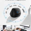 TECKNET Ergonomic Mouse, Wireless Bluetooth Vertical Mouse (BT5.3/3.0 & 2.4G) Rechargeable 4800 DPI Optical Mouse with 6 Adjustable DPI, Quiet Clicks, USB A Receiver, 6 Buttons - Wide Compatibility