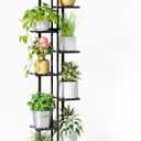 ROSSNY 55 Inch Tall Plant Stand Indoor, 7 Tier 8 Potted Bamboo Plant Stands for Indoor Plants, Corner Plant Stand, Tiered Plant Stands, Plant Shelf For Indoor, Planter Holder for Multiple Plants Indoor, Black