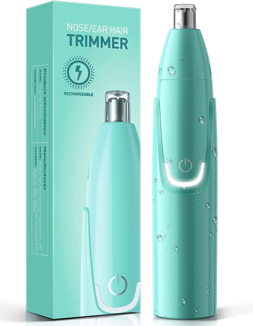 ZORAMI Rechargeable Ear and Nose Hair Trimmer - 2025 Professional Painless Eyebrow & Facial Hair Trimmer for Men Women, Powerful Motor and Dual-Edge Blades for Smoother Cutting Mint Green