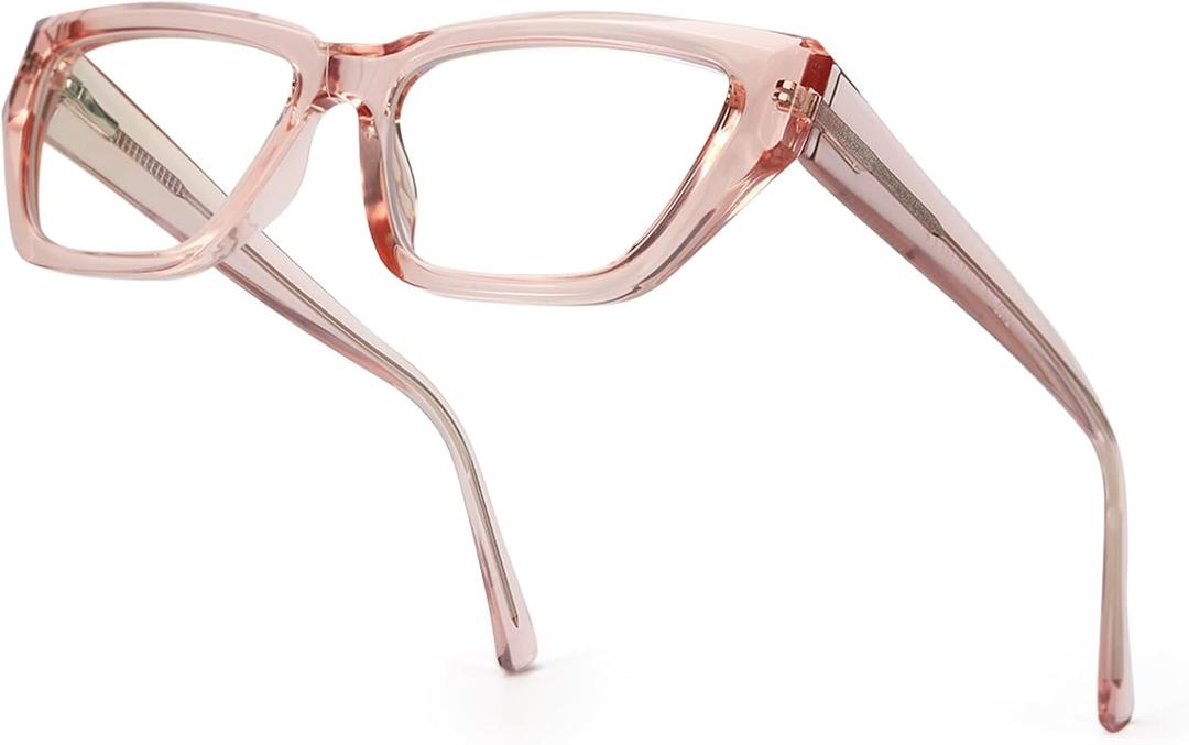 SODQW Pink Cateye Blue Light Glasses for Women, Trendy Cat Eye Anti Blue-light Glasses for Computer/TV/Phone/Gaming