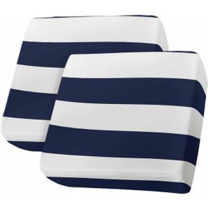 Navy Blue White Striped Southwest Couch Cushion Covers Stretch Fitted Individual Sofa Slip Covers for 2 Seat Cushion Couch Sofa Slipcovers for Sectional T Chair(2pcs, Farmhouse Stripe Modern Art)
