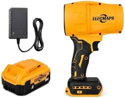 ELECMAPS Electric Portable Handheld Hair Dryer: Blows Away Fallen Leaves, Removes Dust, Vacuums, and Blows Away Snow. Suitable for Patios, Lawns, Car Cleaning (Tool+Battery*1)