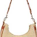 RNIEGA Straw Beach Bag for Women Small Woven Crossbody Bag Summer Mesh Hollow Beachy Purse Shoulder Bag for Vacation