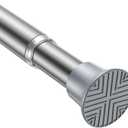 Spring Tension Curtain Rod 32-76 inch, Adjustable Expandable Tension Curtain Rod No Drilling, Tension rods for Window Doorway Kitchen Curtain, Silver