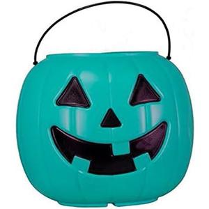 Halloween Pumpkin Jack O Lantern Candy Bucket (Teal)