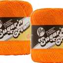 (Pack of 2) Lily Sugar'n Cream Yarn - Solids Super Size-Hot Orange