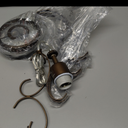 FLSFU Modern Mini Crystal Chandelier,Iron Bronze Crystal Light Fixtures Ceiling Mount 1 Light Small Chandeliers for Bedroom Elegant Hanging Lighting for Girls Room Dining Room Closet Kitchen Island