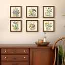 upsimples 8x8 Picture Frame, Display Pictures 4x4 with Mat or 8 x 8 Without, Wall Hanging Photo Frames, Brown, 1 Pack